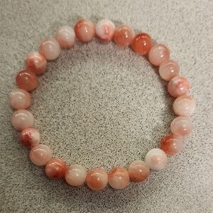 Handmade Pink Jade Beaded Bracelet